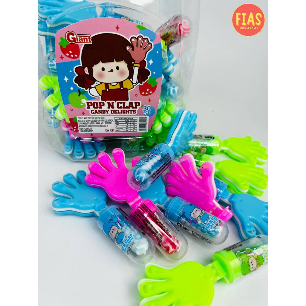 30 Pieces Pop N Clap Lollipop Candies / Paninda / Lootbag Treats ...