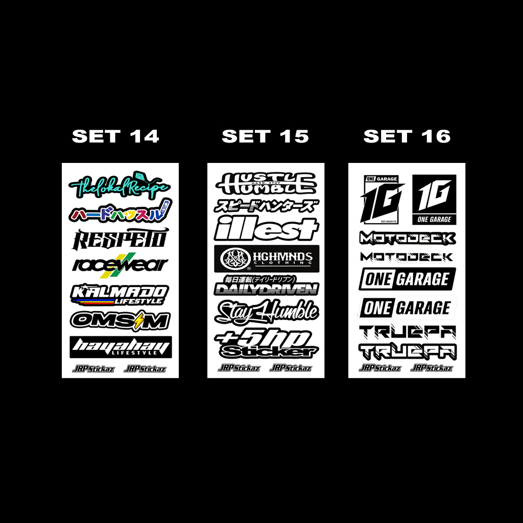 7pcs. Visor Stickers Set 2 (JRP, Motodeck, Black Series) Nmax, Adv