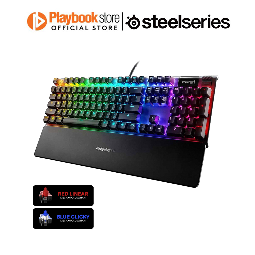 SteelSeries Apex 7 Red Linear/Blue Clicky Switch Wired Mechanical