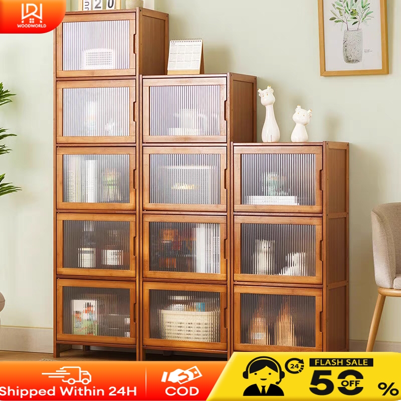 2/5/6Layers Bookcase modern simple with door dust proof lattice