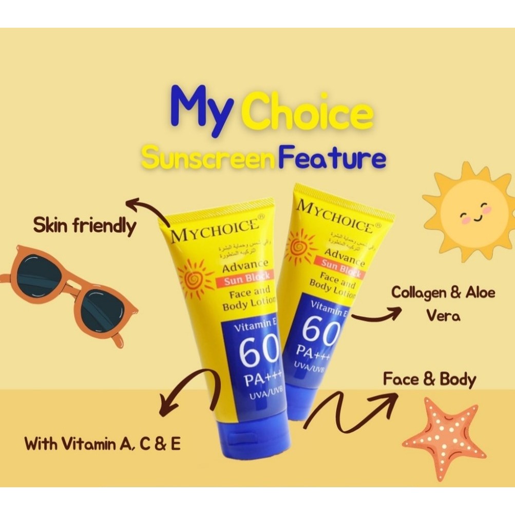 Mychoice Advance Sun Block Face And Body Lotion Vitamin E Spf 60 Pa 