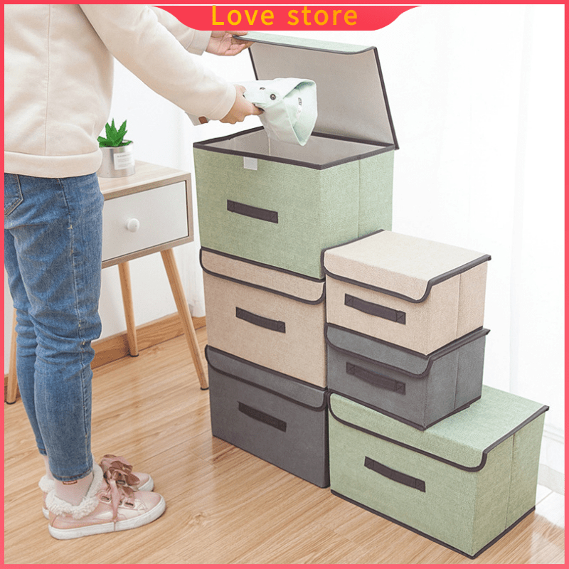 Foldable Storage Box Organizer With Cover Large Finishing Box ...