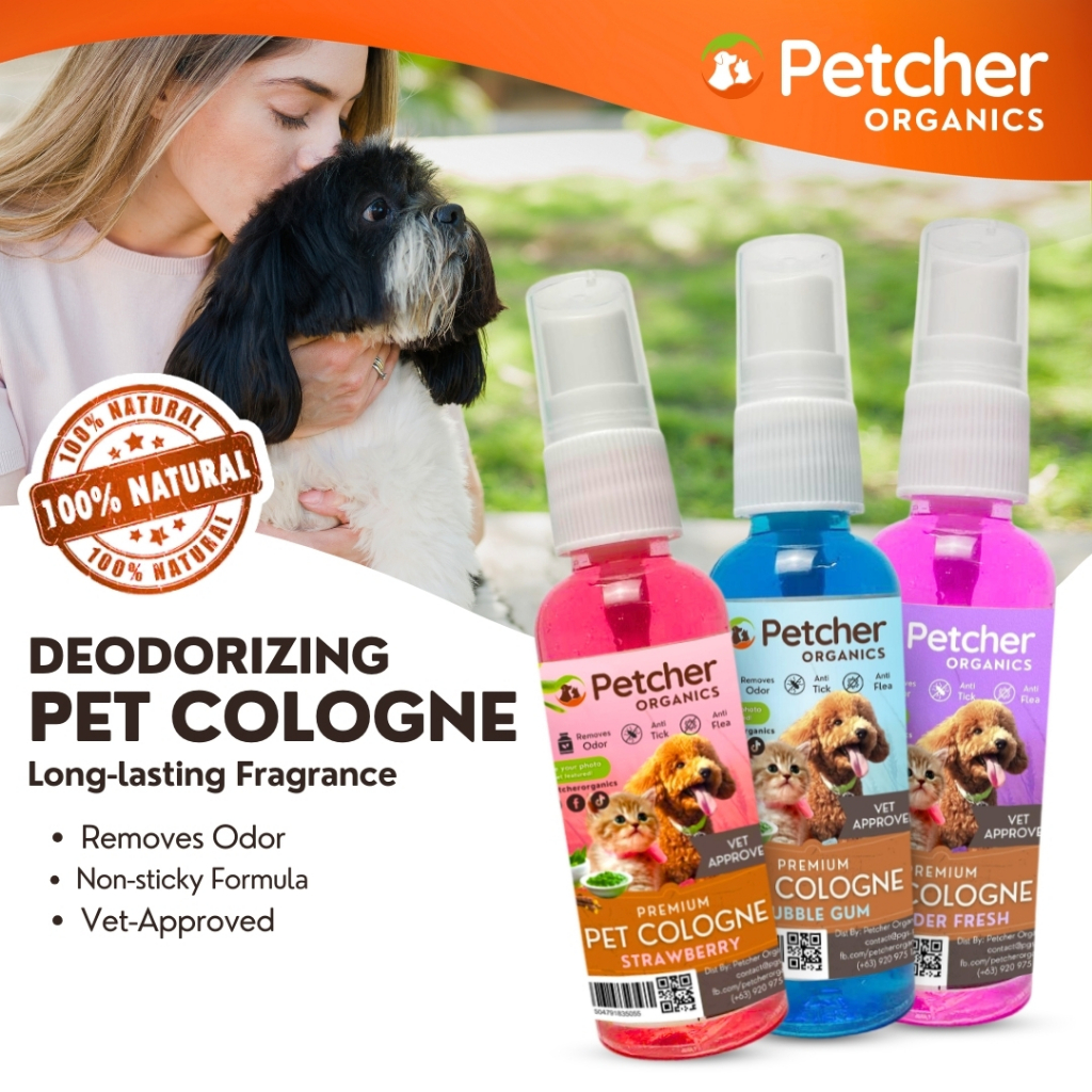 Petcher Organics Pet Cologne Fur Babies Odor Eliminator Spray for Dogs Puppies Cats Kitten 50ml