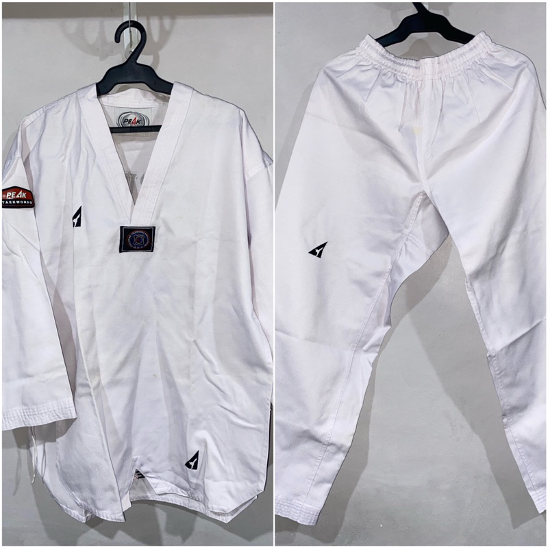 PEAK Taekwondo Uniform Set w FREE WHITE BELT (peak) | Shopee Philippines