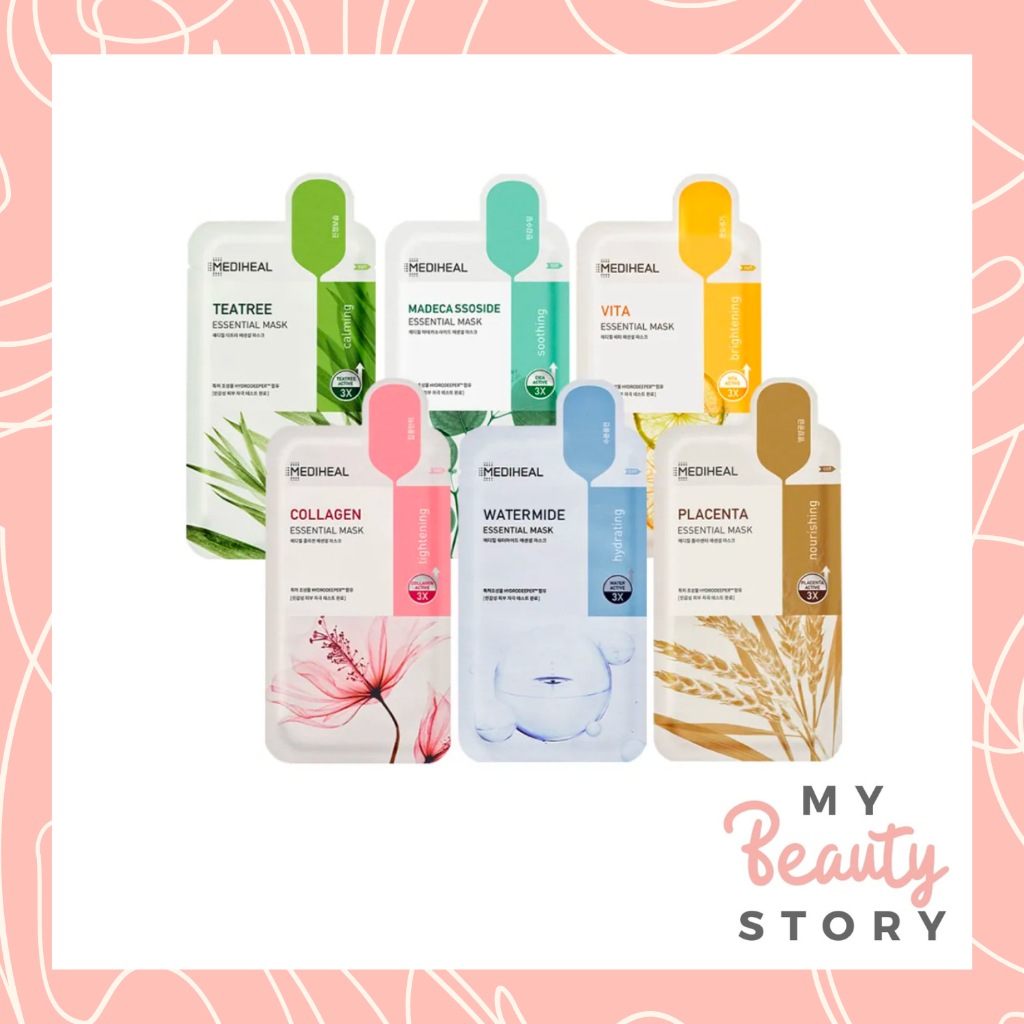 MEDIHEAL Face Mask (Collagen Vita Lightbeam Tea Tree HDP NMF WHP IPI