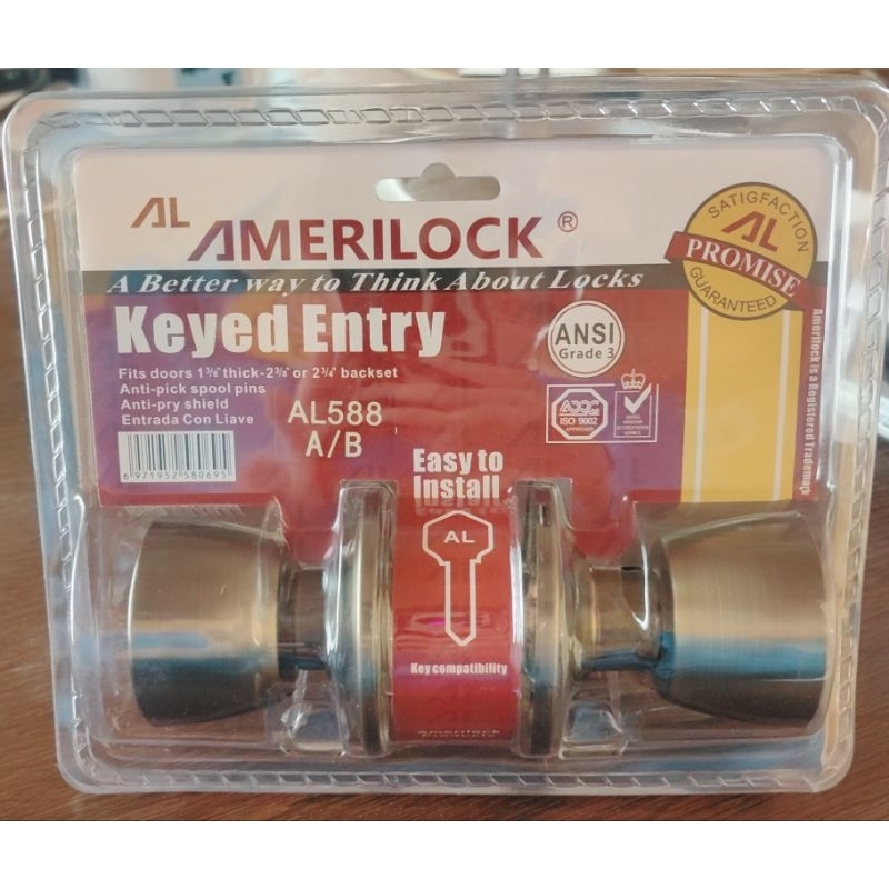 Amerilock Door Knob 587/588/5831 S/S P/B A/B Door Knob Lock | Shopee ...