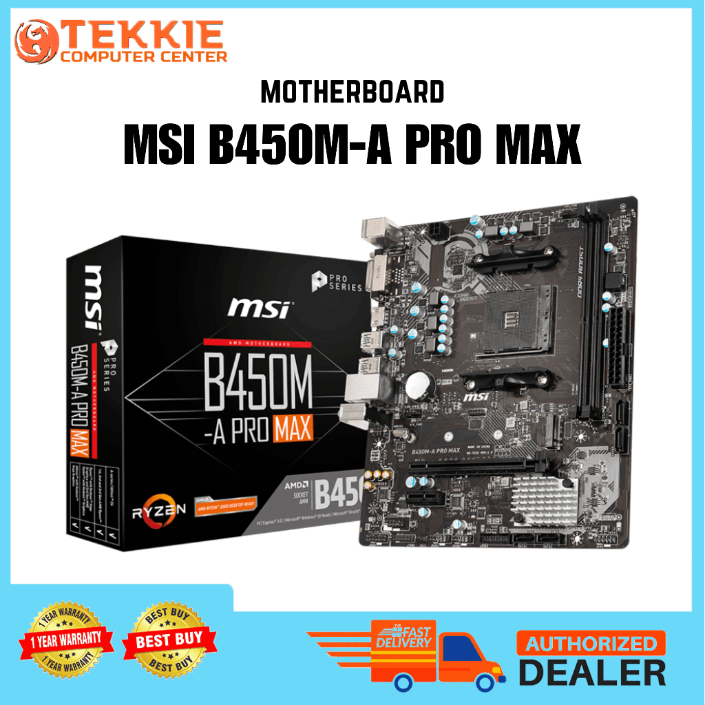 MSI B450M A PRO MAX MOTHERBOARD Supports 1st 2nd and 3rd Gen AMD Ryzen Shopee Philippines