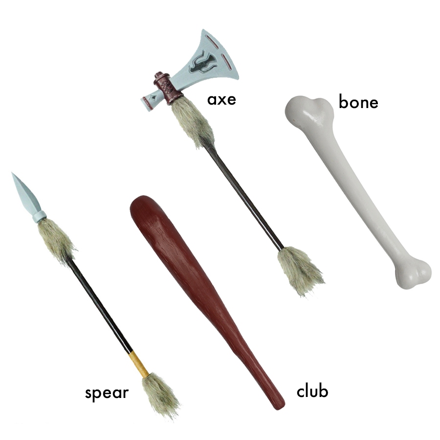 Caveman Accessory Club Bone Necklace Spear Axe Toy Prop for Kids Adults ...