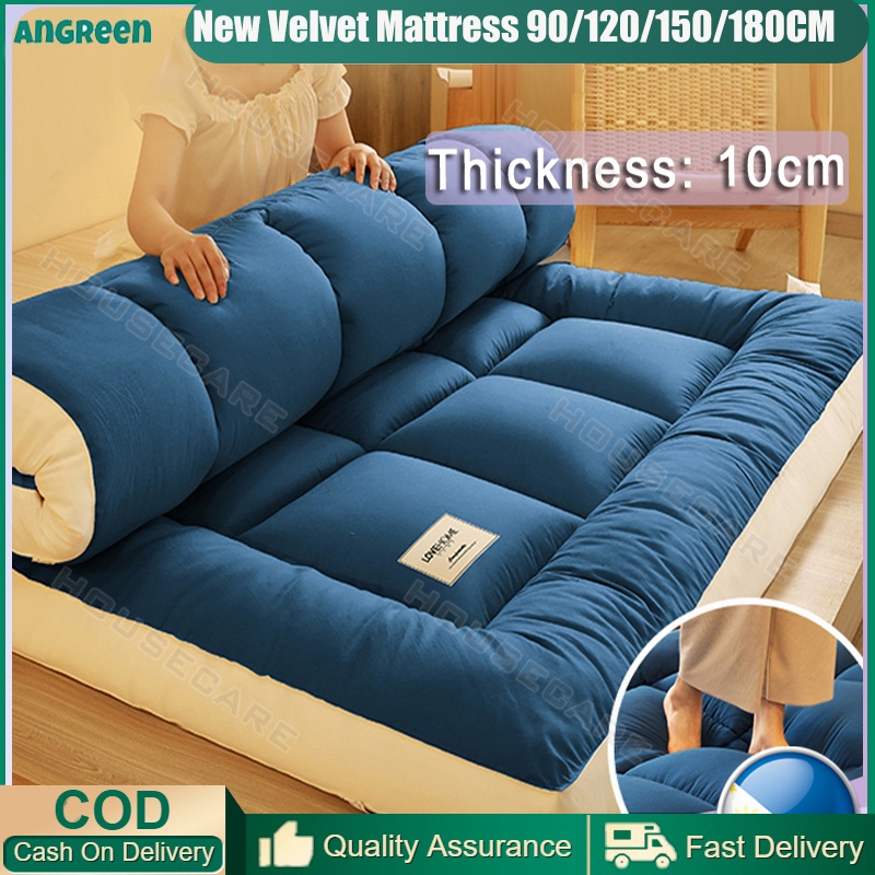 10cm Thicken Mattress Single/ Doule Queen , Foldable Tatami Velvet ...