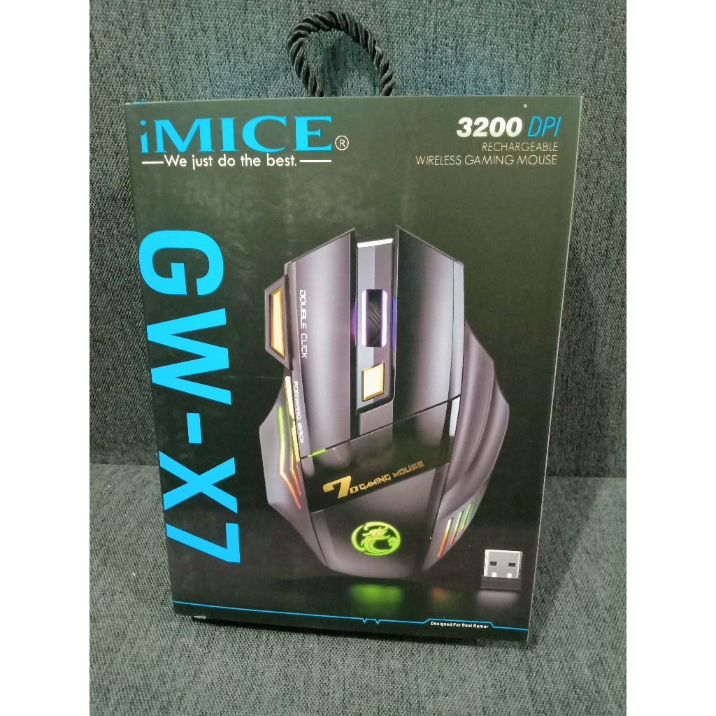 iMICE GW-X7 7 buttons Rechargeable Wireless Gaming Mouse (Brand new