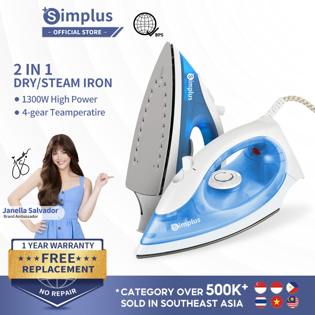 Simplus 2 in 1 Dry Iron 1300W Steam Iron For Clothes Shopee Philippines