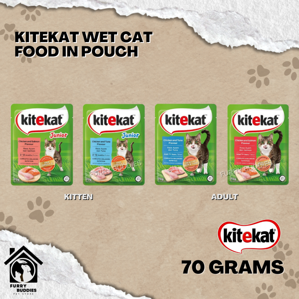 KITEKAT WET CAT FOOD IN POUCH ADULT & KITTEN (70 GRAMS) Shopee