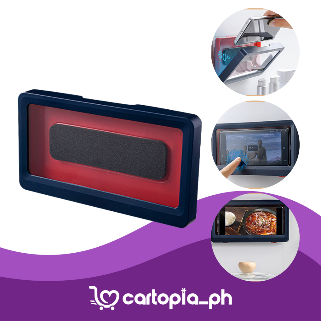 CARTOPIA_PH Shower Phone Holder Wall Mount Waterproof Mobile Case