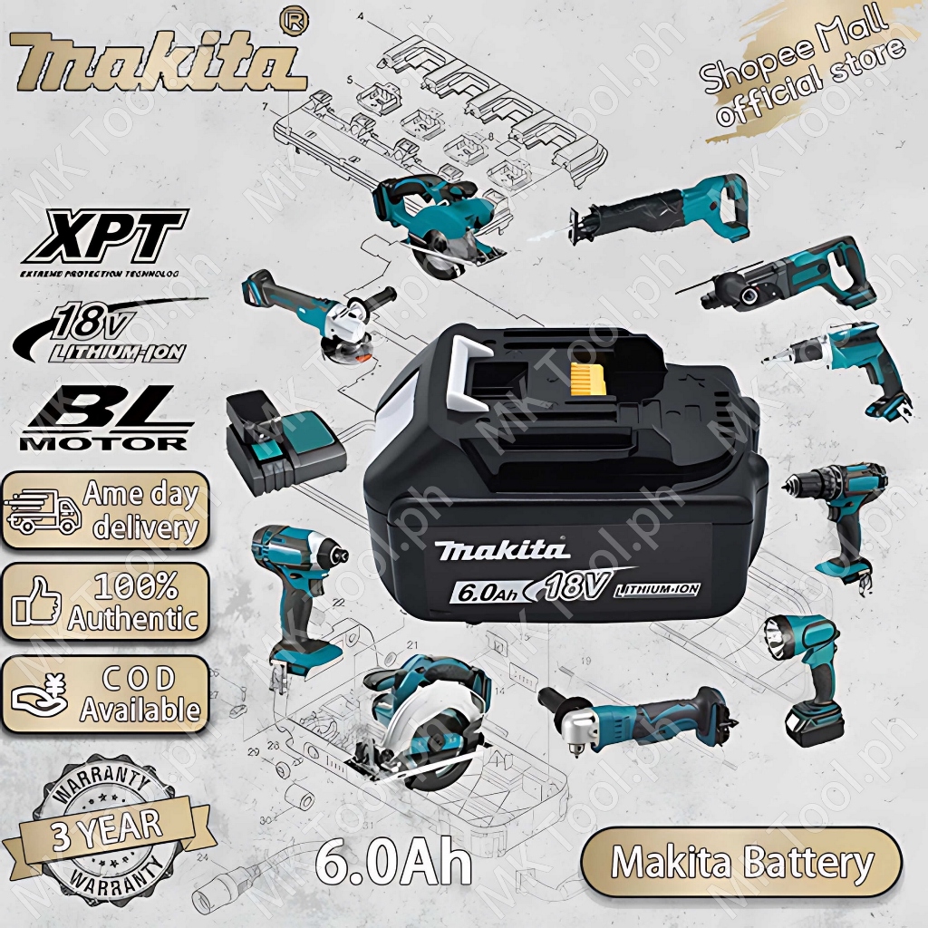Makita 6.0Ah 18V LXT 6000mAh Li ion Battery Fast charging Lithium ion Battery Replacement Batteries