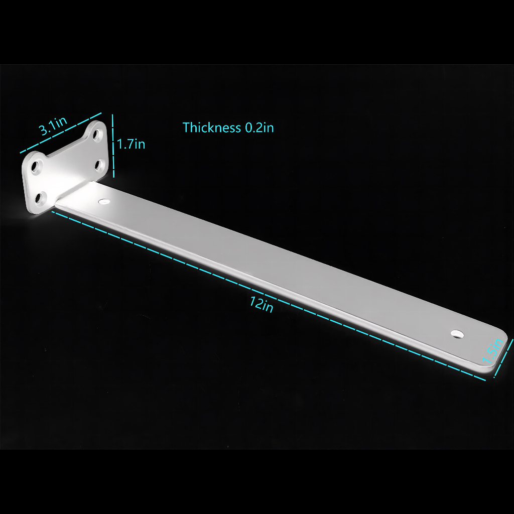 2pcs Steel Heavy Duty Conceal Floating Wall Shelf Bracket Support Screw Matte Black High Quality