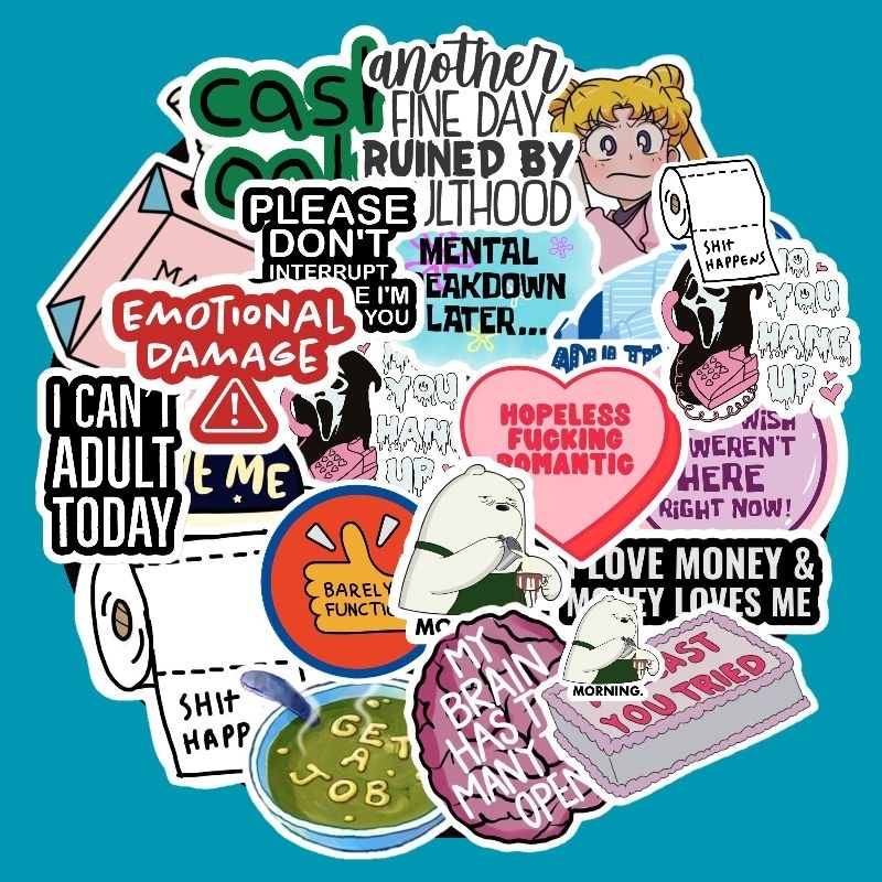 Adulting Laminated VINYL Waterproof Sticker | Shopee Philippines