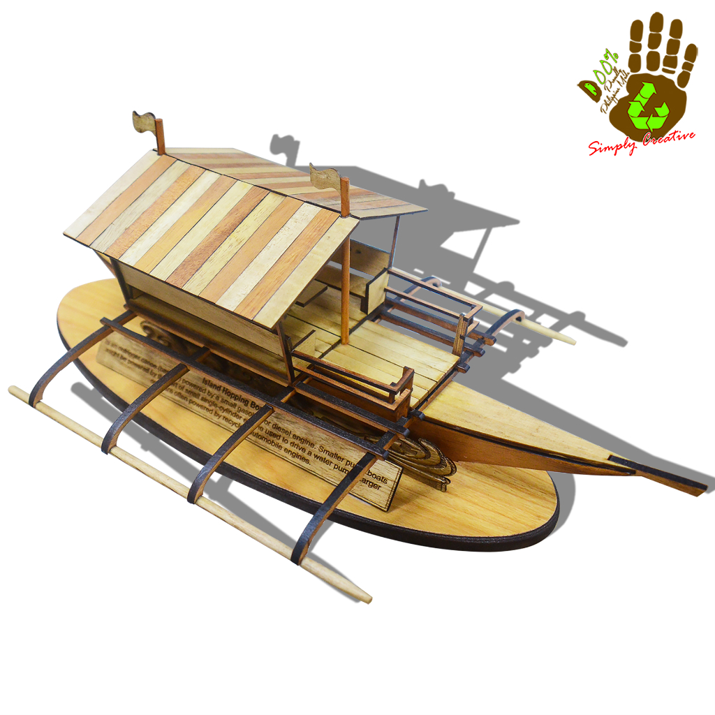 Simply Creative Wooden Island Hopping Boat Miniature | Shopee Philippines