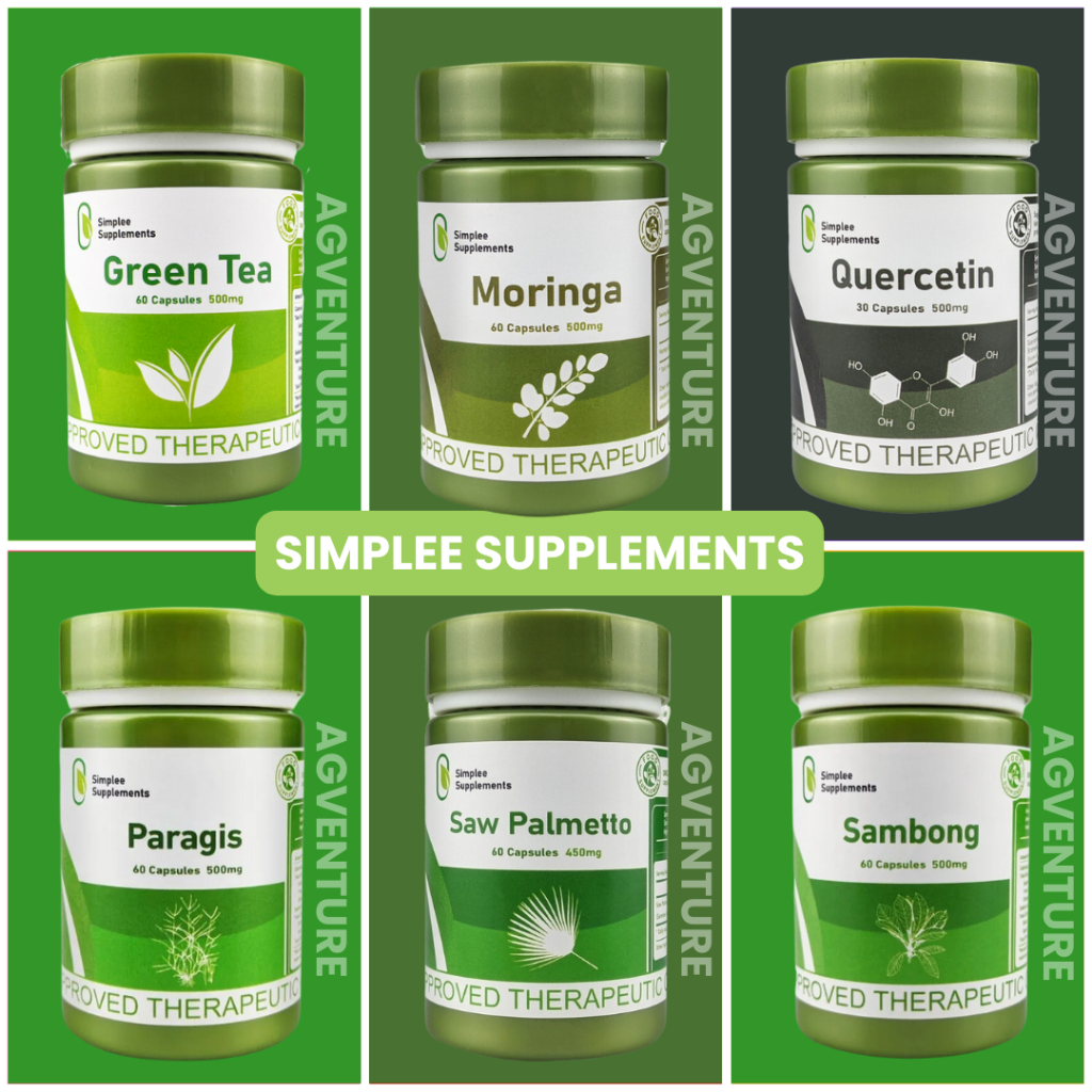 Simplee Supplements Green Tea Quercetin Saw Palmetto Moringa Paragis Sambong 60 Capsules 5871