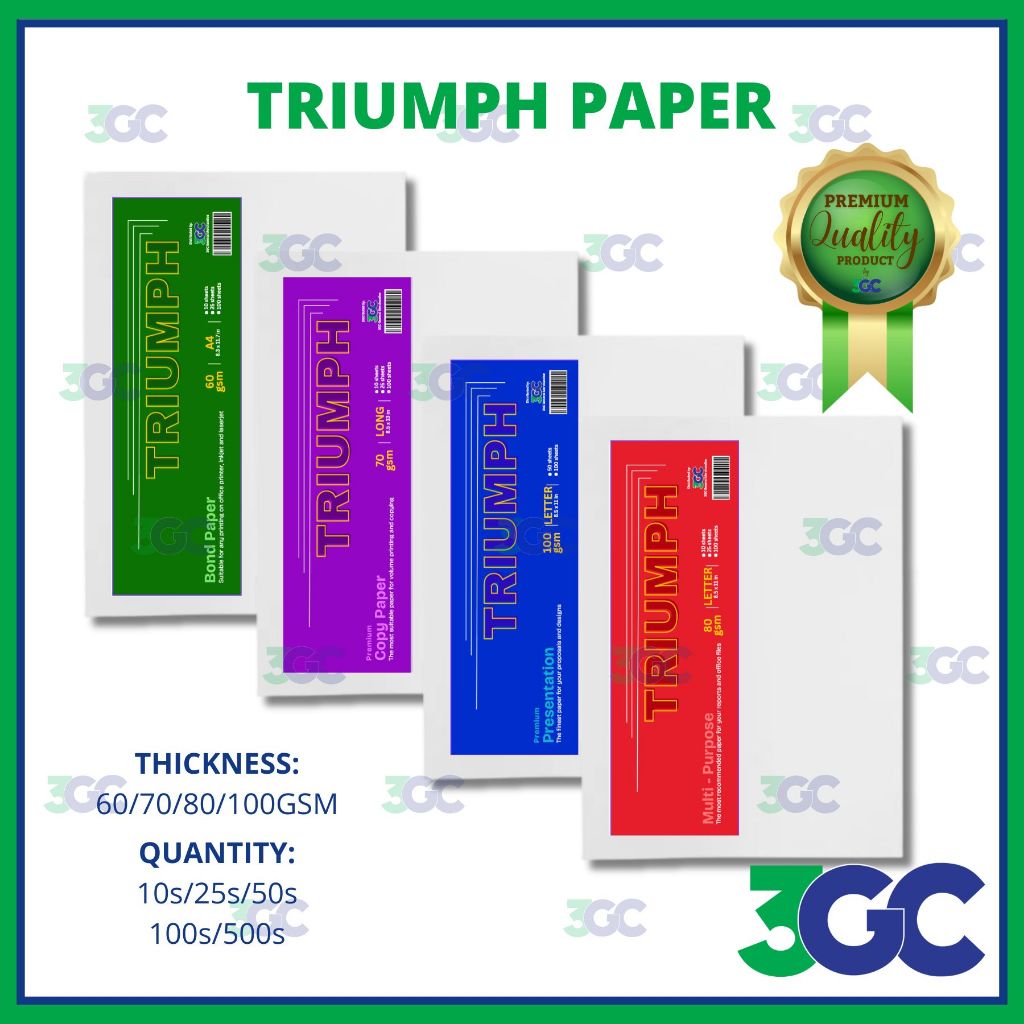 Triumph Paper: 60/70/80/100GSM - 10-25 Sheets - Bond Paper/Copy ...