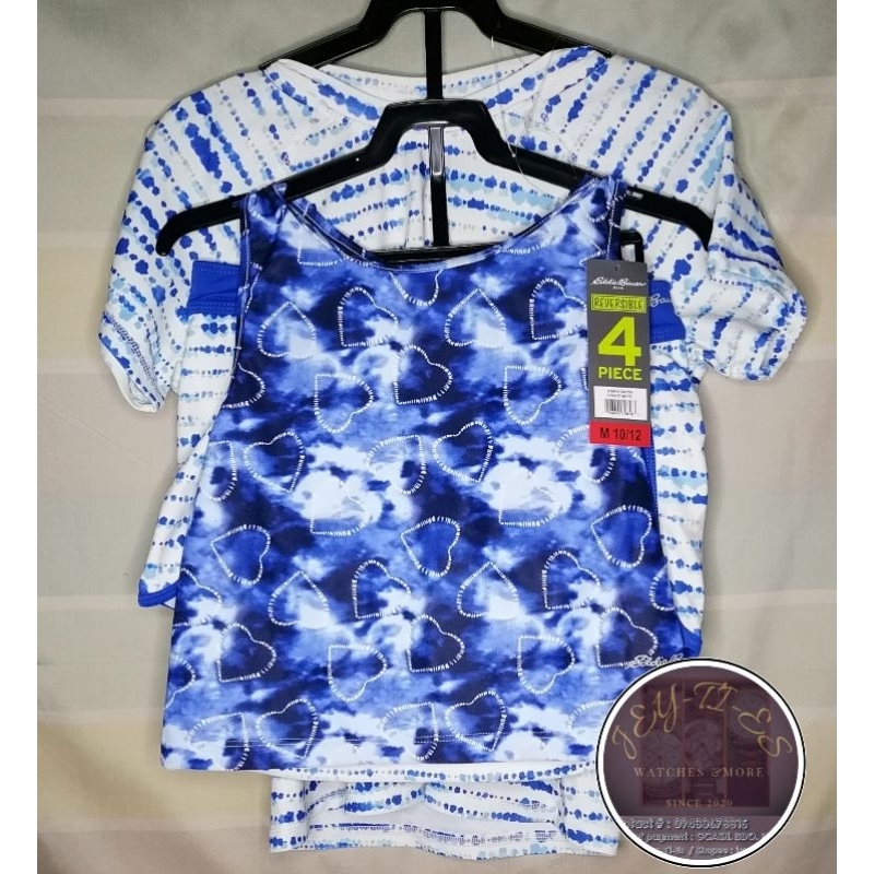 Eddie Bauer Set Costume Intero Reversible 4 Pezzi Per Bambina | Costume Bicolore Con Maniche | Lilla Pastello - 4