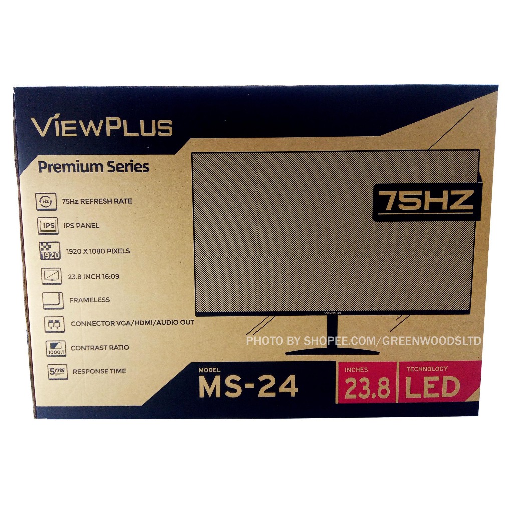 ViewPlus MS-24 LED Monitor 23.8 75Hz 1920 x 1080 CONNECTOR VGA/HDMI ...