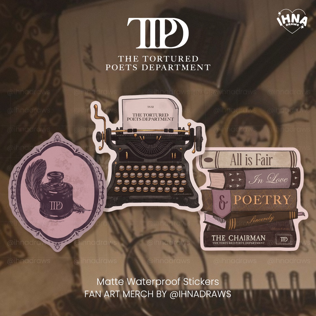 The Tortured Poets Department Taylor Swift Stickers (TTPD fan art ...