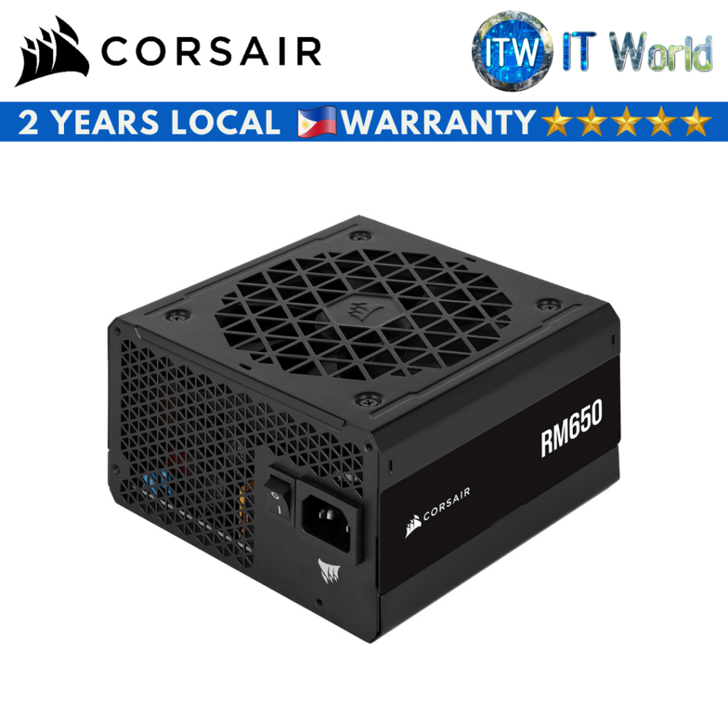 Corsair RM650 80+ Gold Fully Modular Low-Noise ATX PSU UK-Black (CP ...