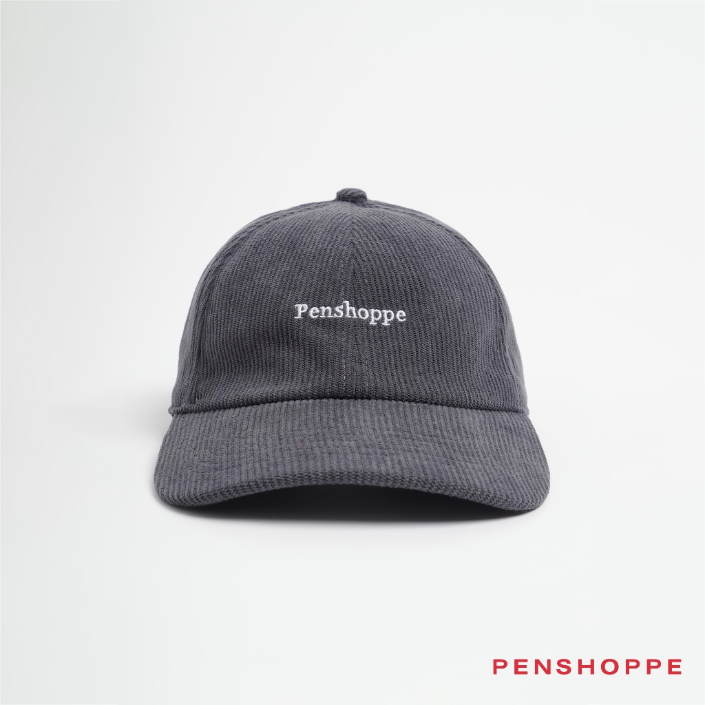 Penshoppe Classic Cap With Flat Embroidery For Men (Asphalt Gray/Deep ...