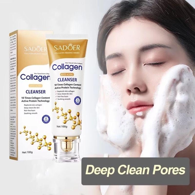 100g collagen facial cleanser darily gentle cleansing oli control ...