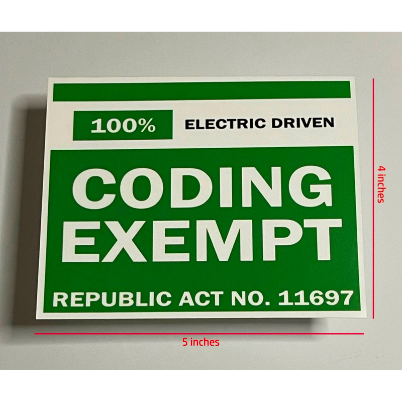 CODING EXEMPT EV HYBRID CAR STICKER | Shopee Philippines