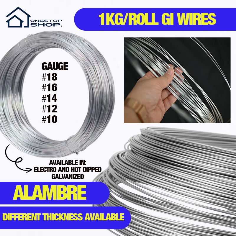 Alambre 1 Kilo GI Wire 1kg/roll Construction Iron Wire Tire Wire Alambre Steel Wire Galvanized