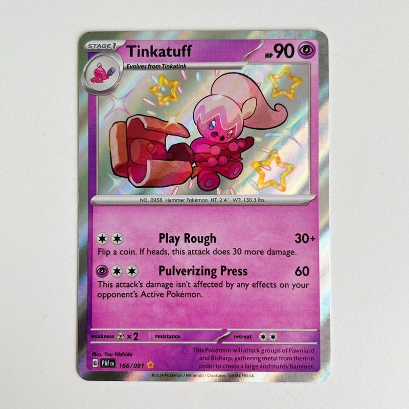 Shiny Tinkatuff - Shiny Rare (Paldean Fates Set, Scarlet & Violet Era ...