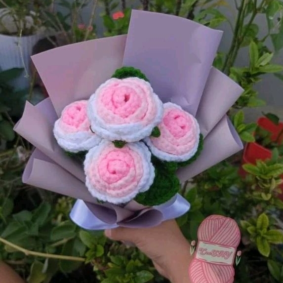 Crochet Gradient Rose(read the description first) | Shopee Philippines