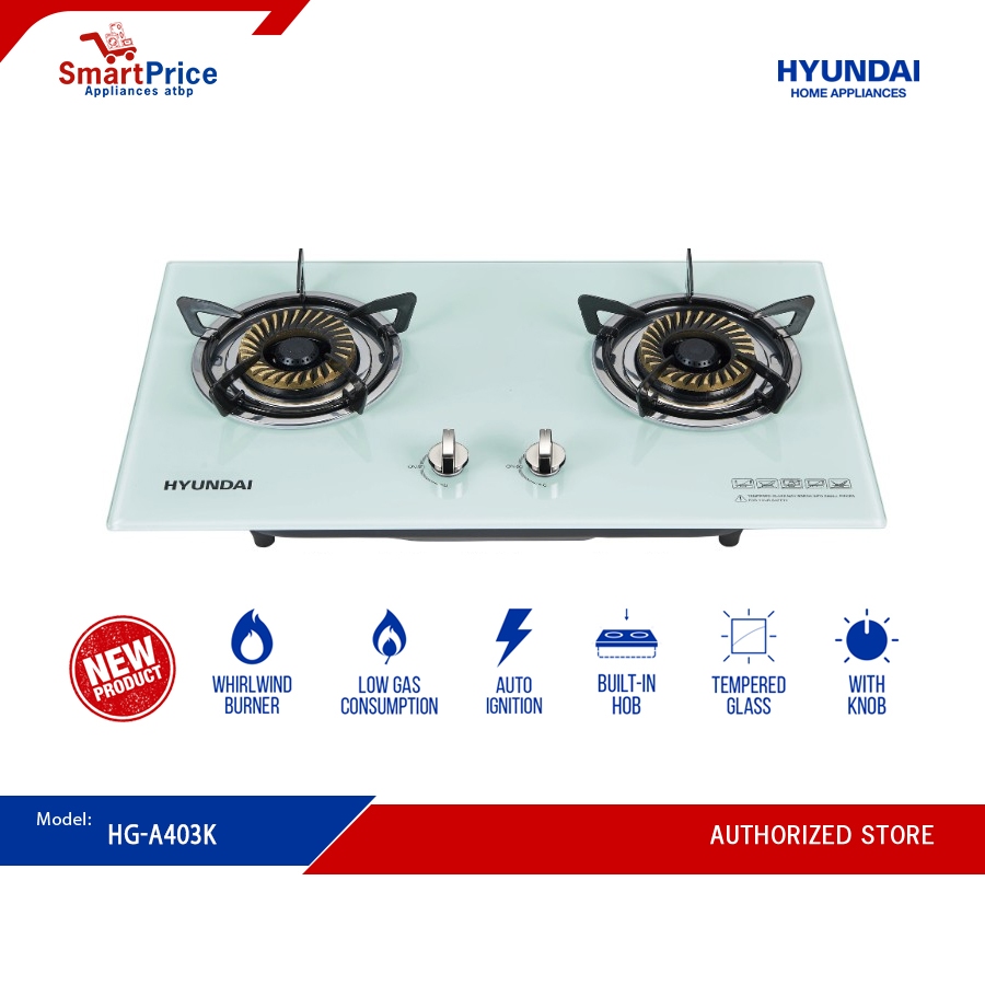 Hyundai Double Burner Tempered Glass Gas Stove HGA403K Shopee