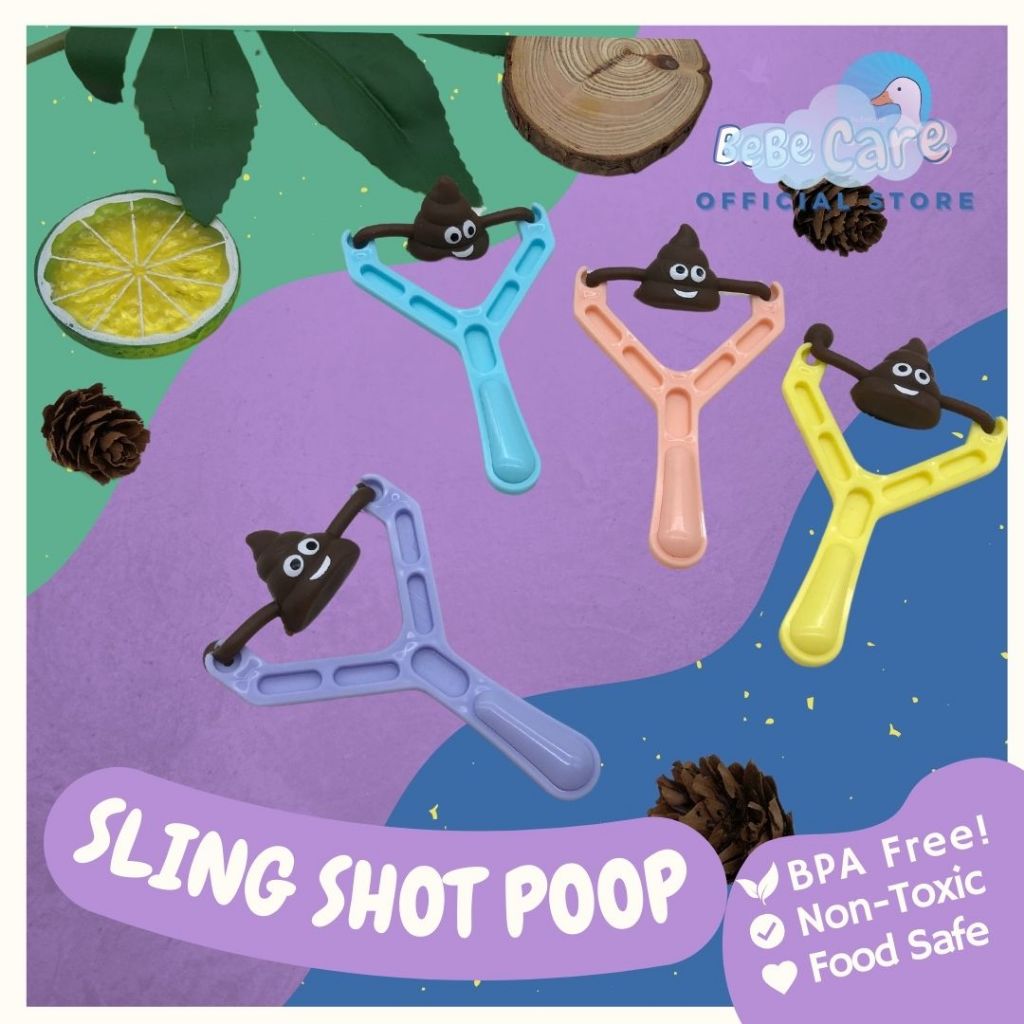 Bebecare Poop Slingshot Toy Mini Rubber Slingshot Flying Poop Toys