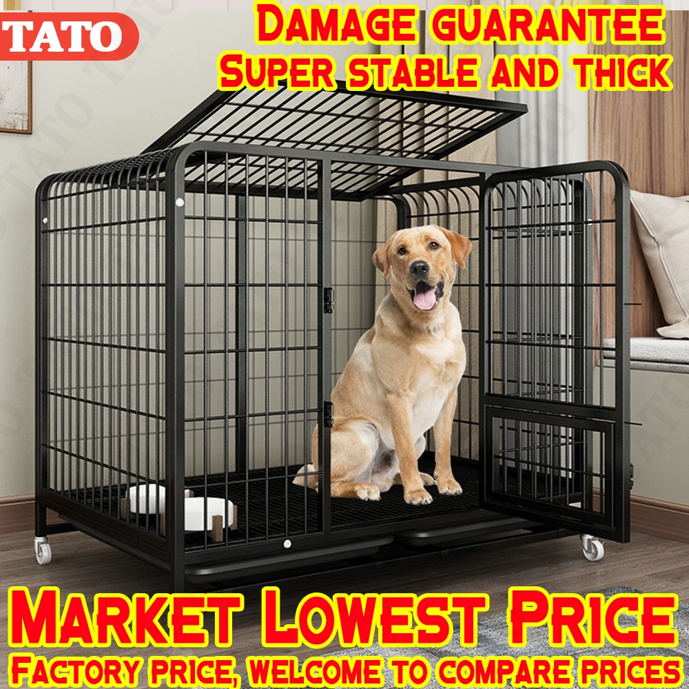 Large Dog Cage Square Tube Dog Cage Stainless Large Space Portable ...