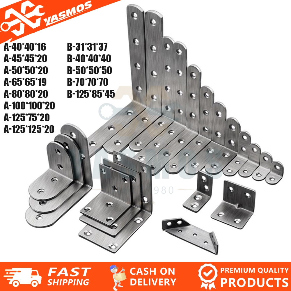 1PC Stainless Steel L-shaped Corner Code Hardware Thickened Square ...