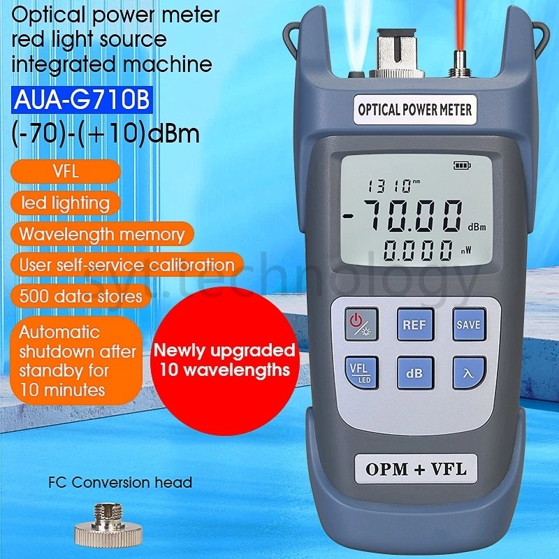 AUA-G710B 10mW/20mW/30mW COMPTYCO OPTICAL POWER METER+VISUAL LOCATOR ...