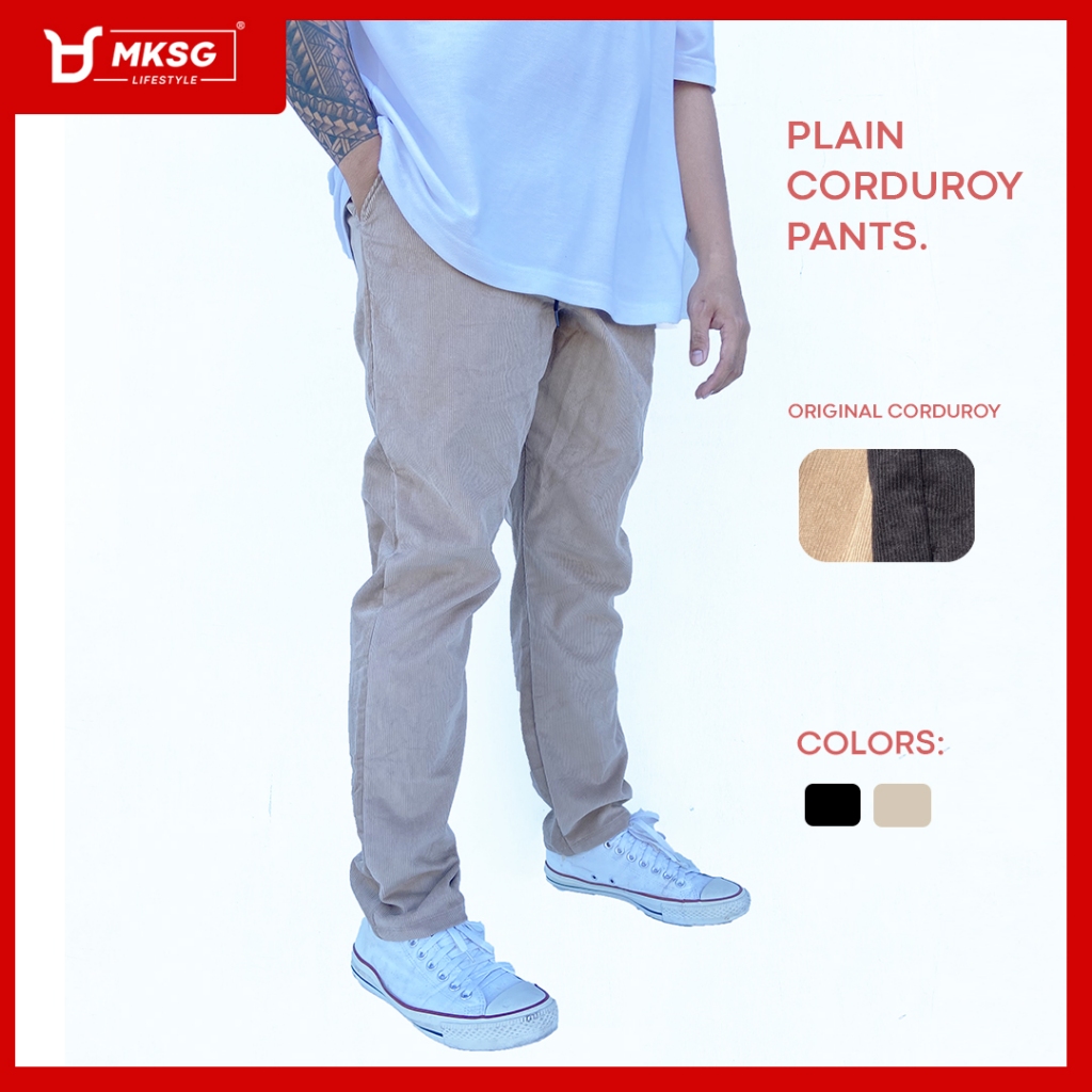 Original Corduroy Plain pants for men (straight cut, soft and ...