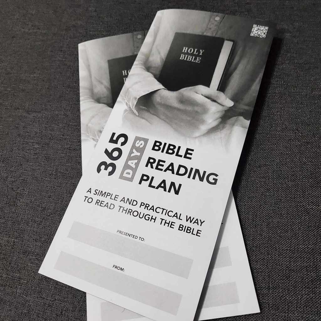 365 Days BIBLE READING PLAN Tri-Fold Pamphlet • BookPaper 70/80 • BLACK ...