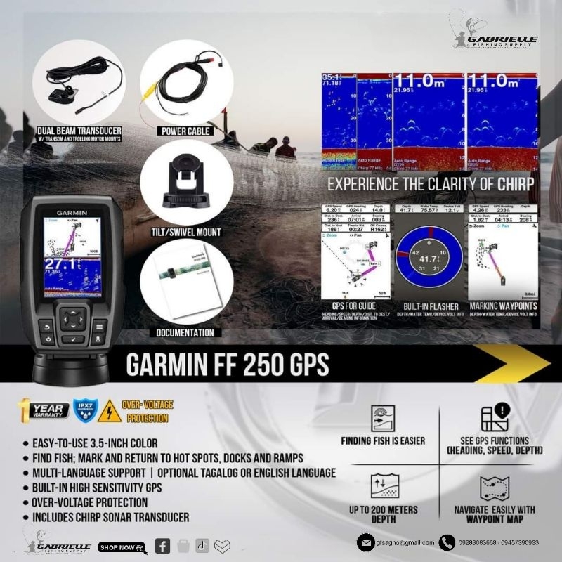 Garmin FF250 Fish Finder (striker 4 replacement), 1 Year Warranty, Authorized Gamin Dealer
