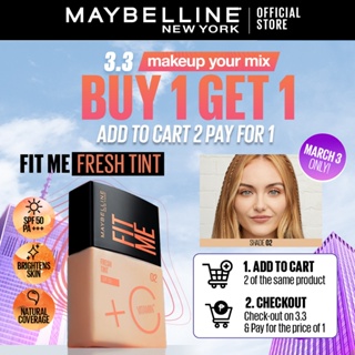 Maybelline Fit Me Fresh Tint with Vitamin C - Skin Tint, Sunscreen SPF  50PA+++, BB Cream, Brightening