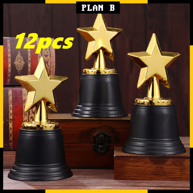 12Pcs Mini Star Trophy Children Golden Award Trophies For Football ...