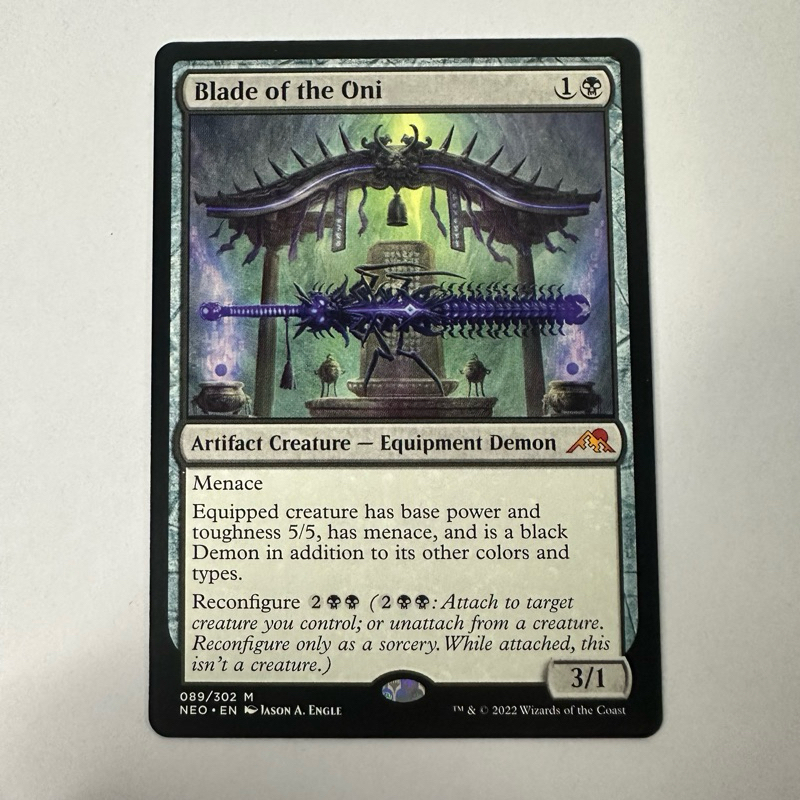 BLADE OF THE ONI (EQUIPMENT DEMON) KAMIGAWA NEON DYNASTY (BLACK) MTG ...