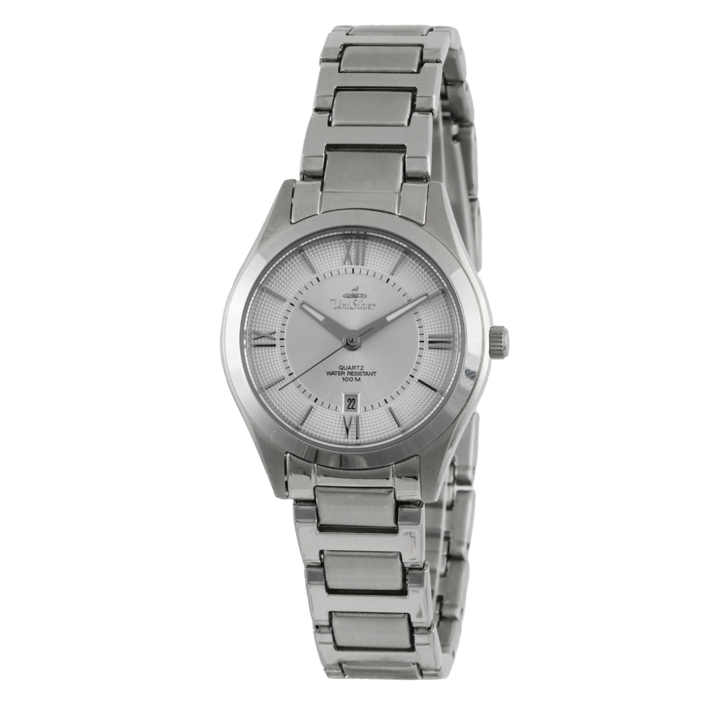 UniSilver TIME Women s Silver White Analog with Date Stainless steel watch KW2241 2101 Shopee Philippines