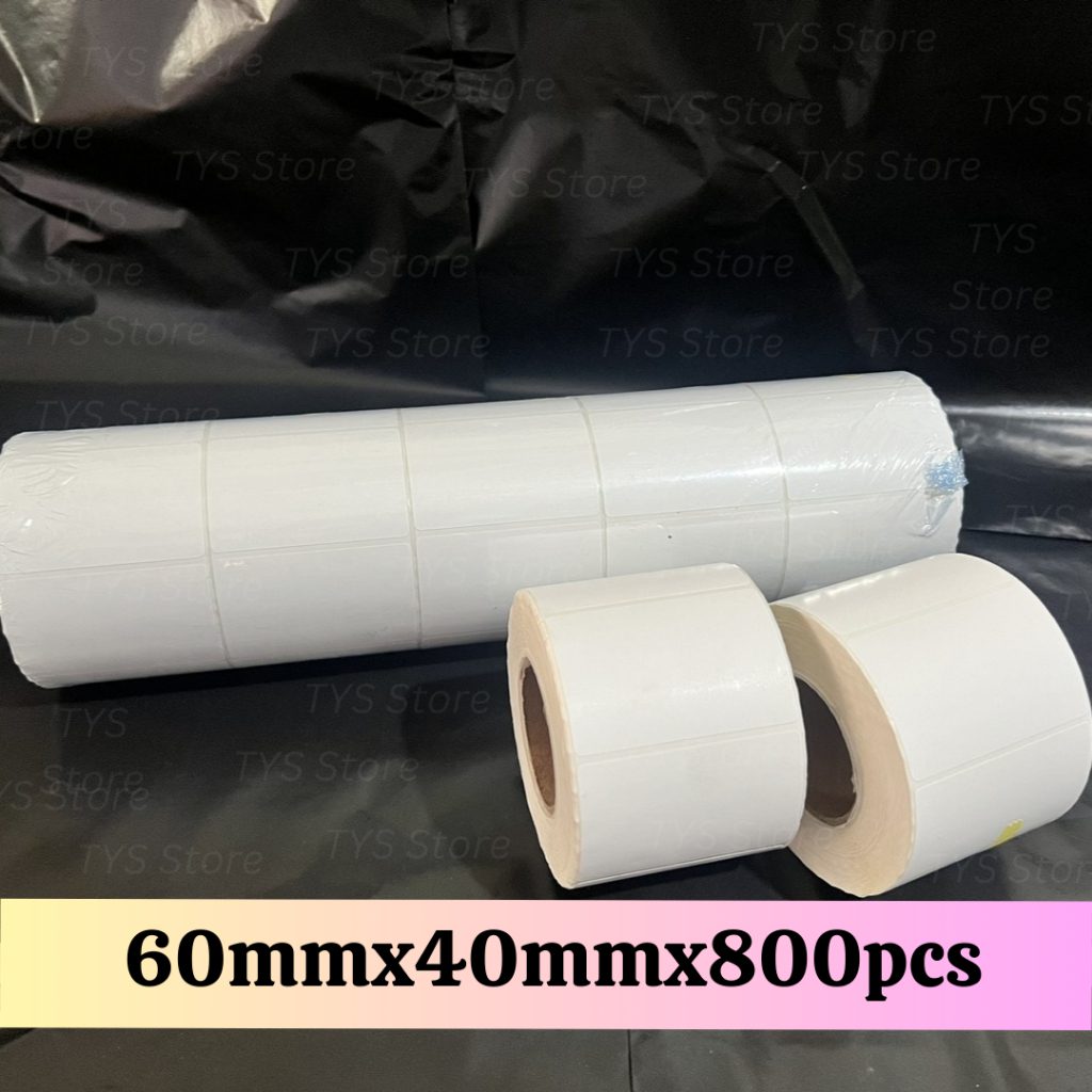Thermal Label Sticker Adhesive Barcode Sticker 60mm x 40mm x 800 sheets ...