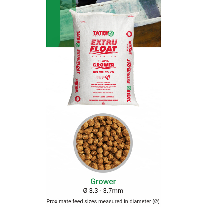 TILAPIA FEEDS - TATEH EXTRUFLOAT PREMIUM GROWER FEEDS | 25kg sack ...