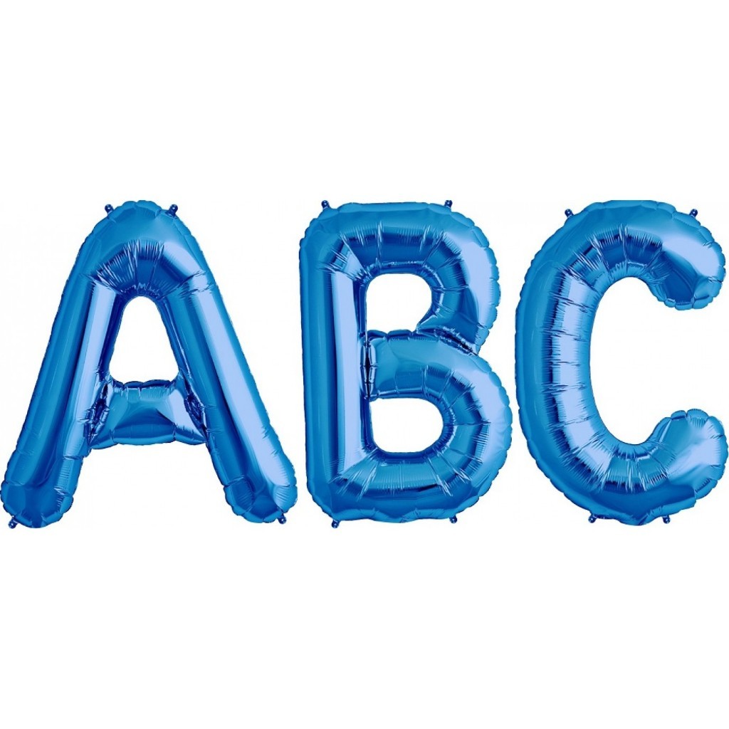 Letters A to Z Foil Aluminum Balloons 16 Inch Blue Color for Your Party ...