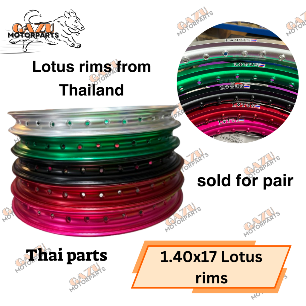 1.40x17 pair lotus alloy rim for thai motor parts | Shopee Philippines