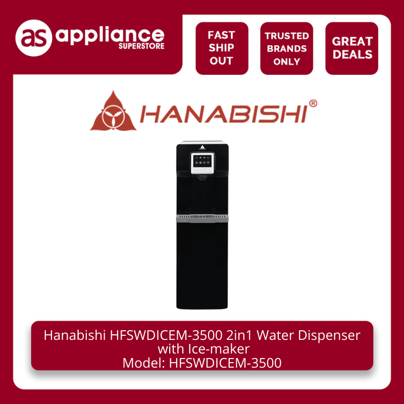 Hanabishi HFSWDICEM3500 2in1 Water Dispenser with Icemaker Shopee